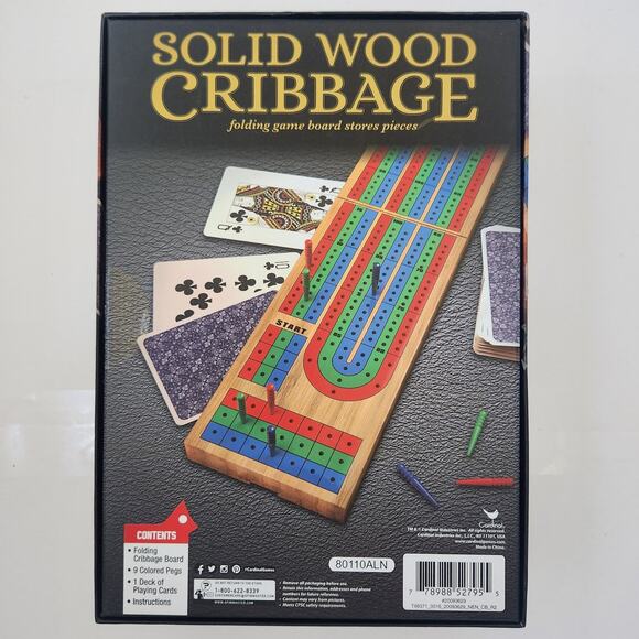 Solid wood folding cribbage set - Picture 2 of 2